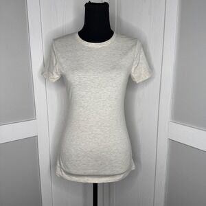Cielo Oatmeal Heather Short Sleeve Stretch Tee | Size S Cotton Blend T-Shirt NWT